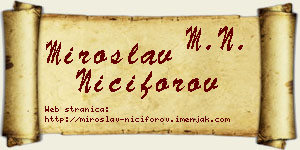 Miroslav Nićiforov vizit kartica